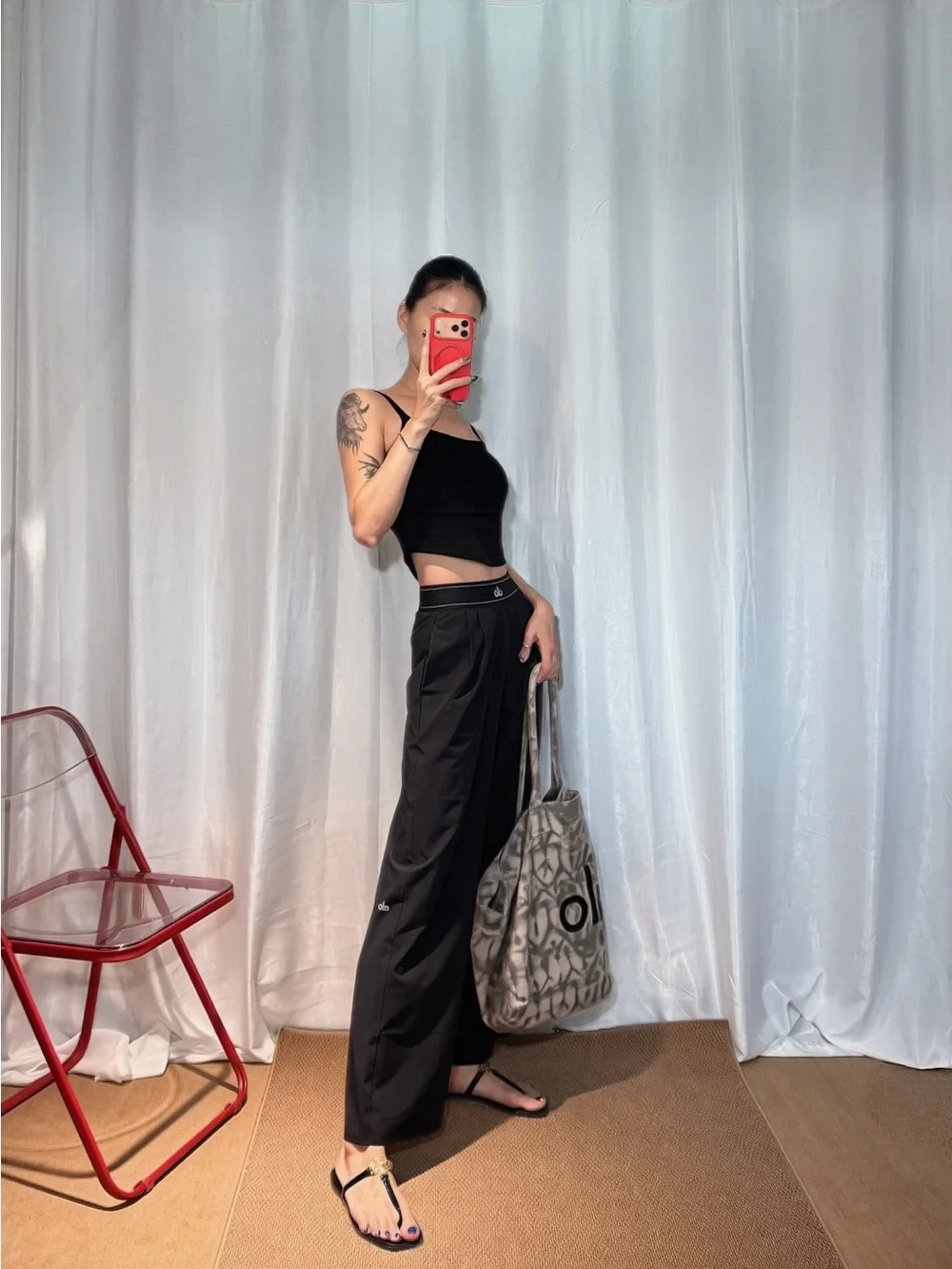 ALO Yoga Black Wide-Leg High-Waist Pants